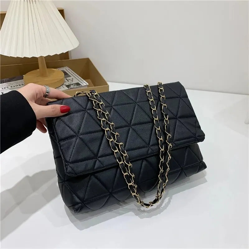 100% Polyurethane Solid Color Chain One-shoulder WOMEN'S Bag Versatile Sewing Small Square Bag Cross-body Bag