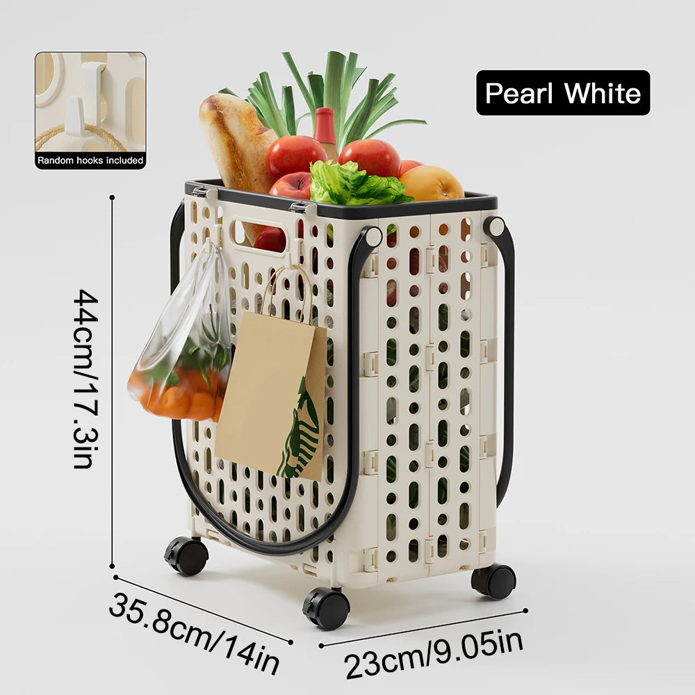 1PC Folding Supermarket Shopping Cart, Household Trolley, Grocery Shopping Cart, Foldable Shopping Cart For Shopping Malls