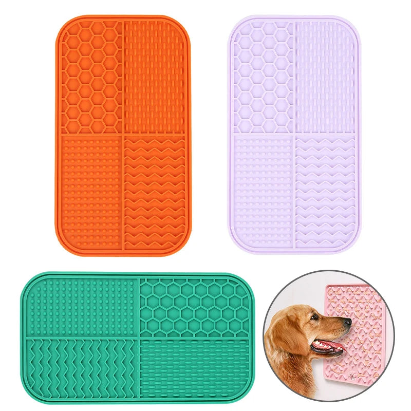 1PC Silicone Pet Licking Pad Dog Licking Pad Pet Suction Pad Anti-Choking Slow Food Bowl