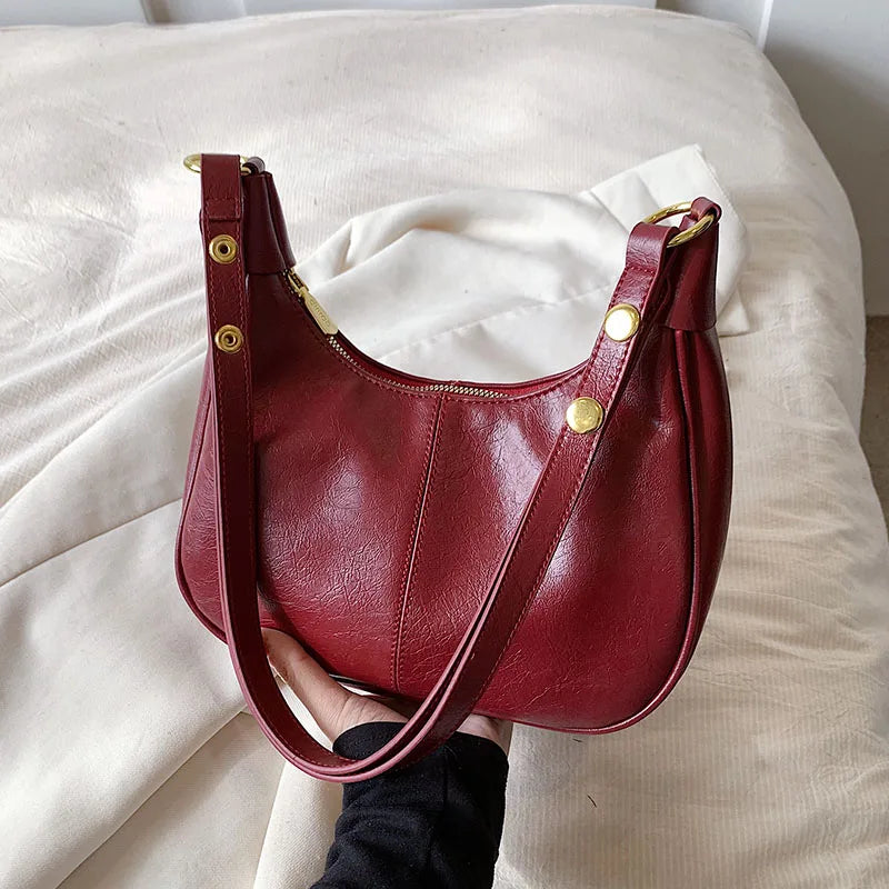 Solid Color Shoulder Bag for Women