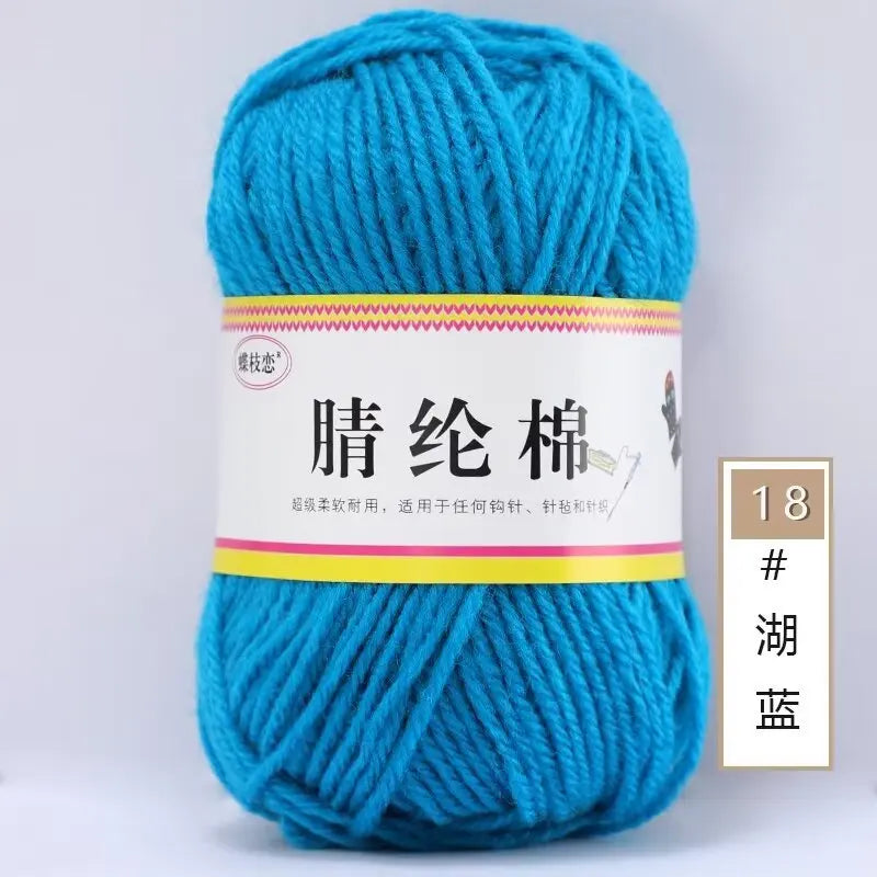 {1Pcs 50g }Acrylic cotton medium and thick thread hand-woven DIY slippers wool ball hook doll seat cushion thread