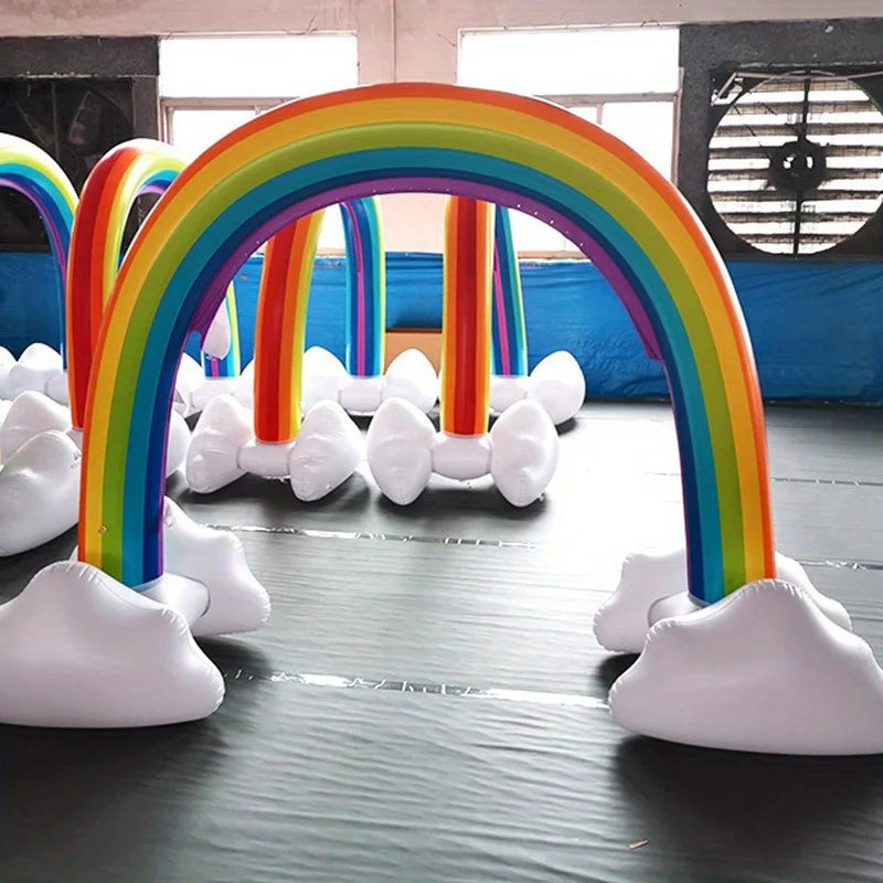 Factory Spot Inflatable Toys PVC Summer Rainbow Arch Outdoor Sprinkler Mat