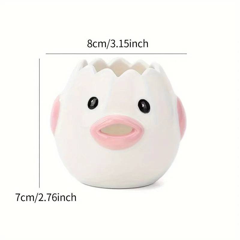 1pc Cute Little Chicken Ceramic Egg Separator Creative Egg Separator Egg Yolk Egg White Separator Filter Baking Tool For Bakery