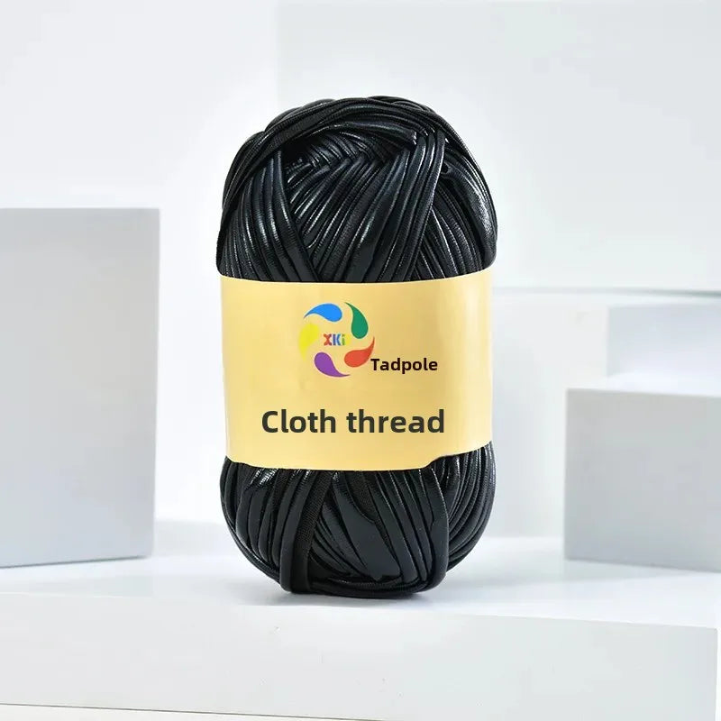 New metal texture cloth line personalized wool DIY woven bag bright leather hand woven material