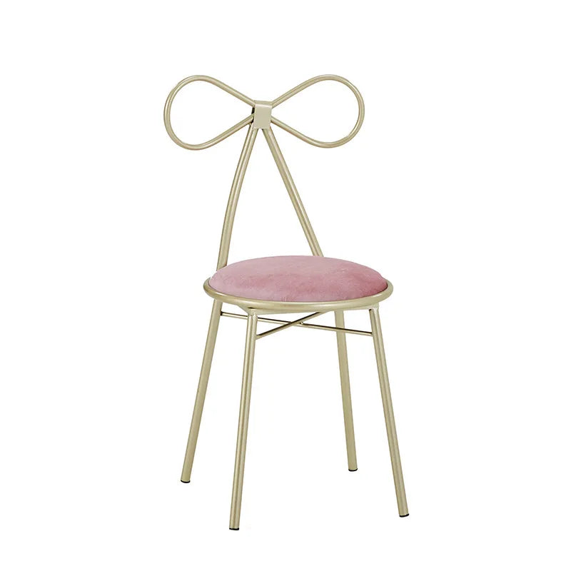 Nordic wrought iron back armrest dining chair light luxury simple Internet celebrity gold manicure makeup chair restaurant