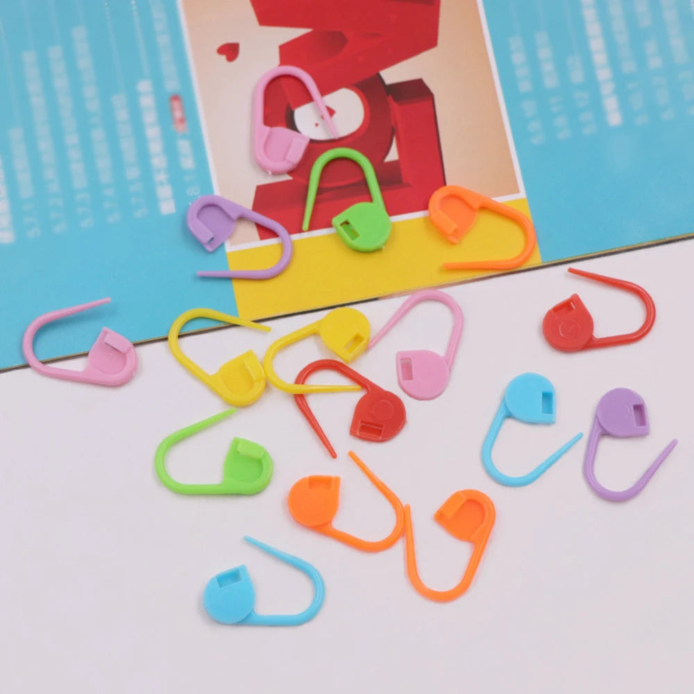 100PCS/200PCS Small Yarn Marker Color Marker Small Pin Fail-Proof Fastener Plastic Locator Buckle Colorful Paper Clip