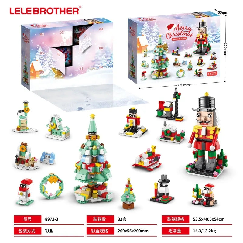 Surprise Christmas Advent Calendar Blind Box Christma Building Blocks Toys Kids Sets Santa Claus Toys Set Children’s Gifts﻿
