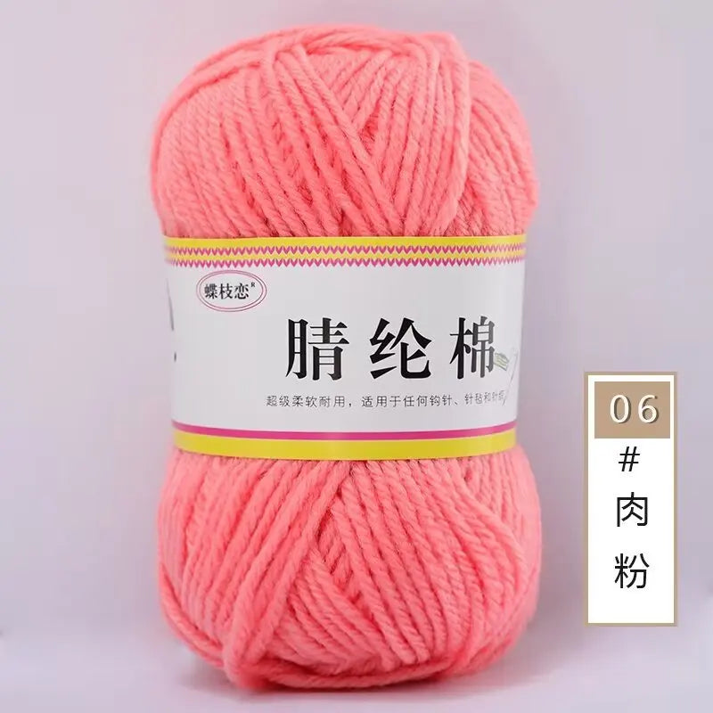 {1Pcs 50g }Acrylic cotton medium and thick thread hand-woven DIY slippers wool ball hook doll seat cushion thread