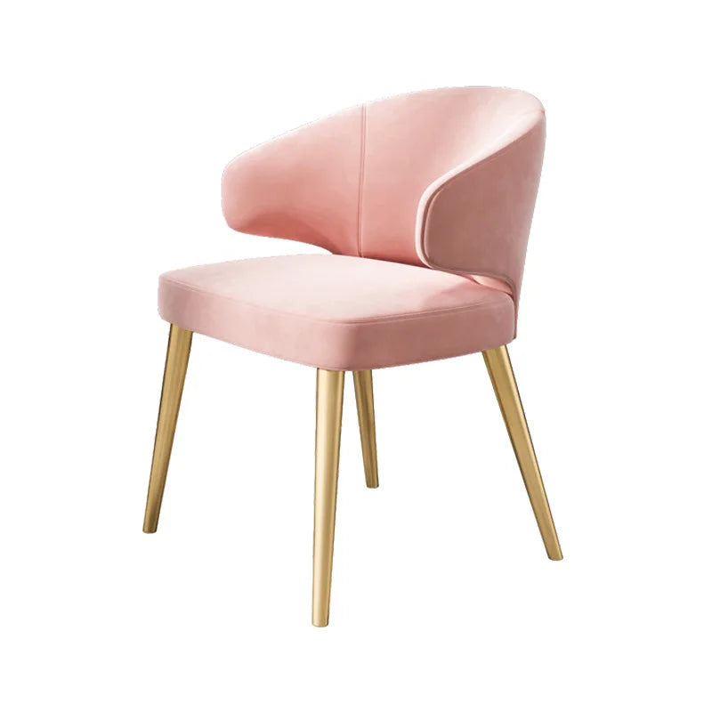 Nordic wrought iron back armrest dining chair light luxury simple Internet celebrity gold manicure makeup chair restaurant