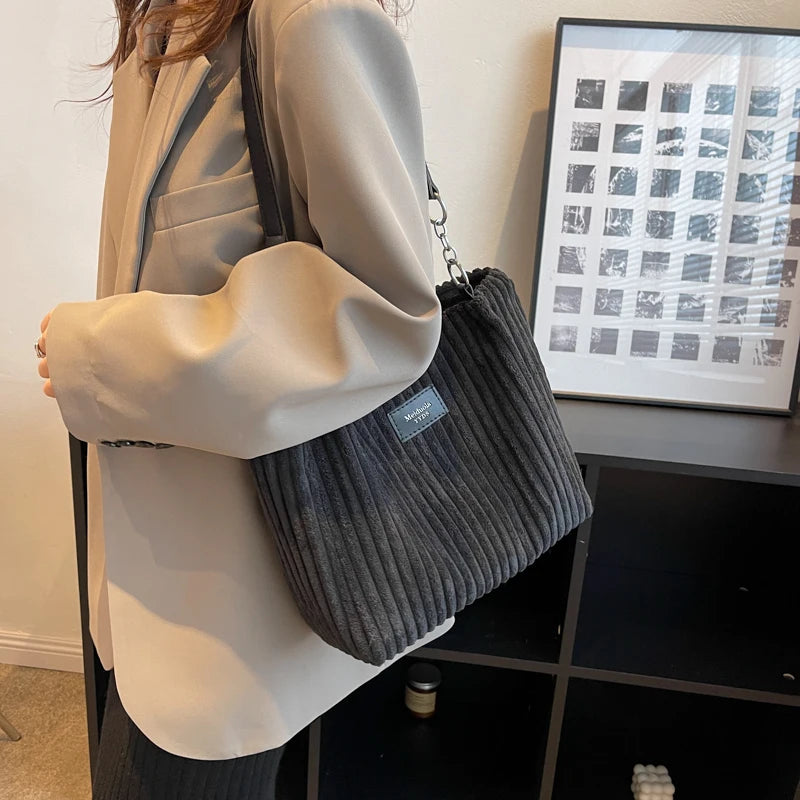 1 Piece of Pure Color Shoulder Bag for Women, Large Capacity Tote Bag, Fashionable Bucket Bag That Can Hold iPad