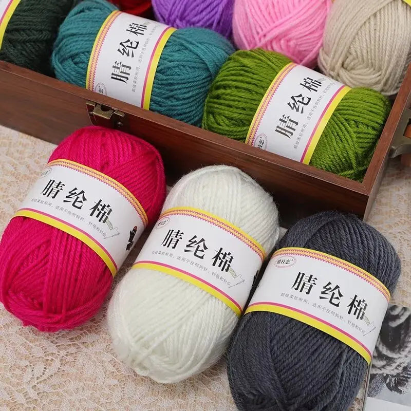 {1Pcs 50g }Acrylic cotton medium and thick thread hand-woven DIY slippers wool ball hook doll seat cushion thread