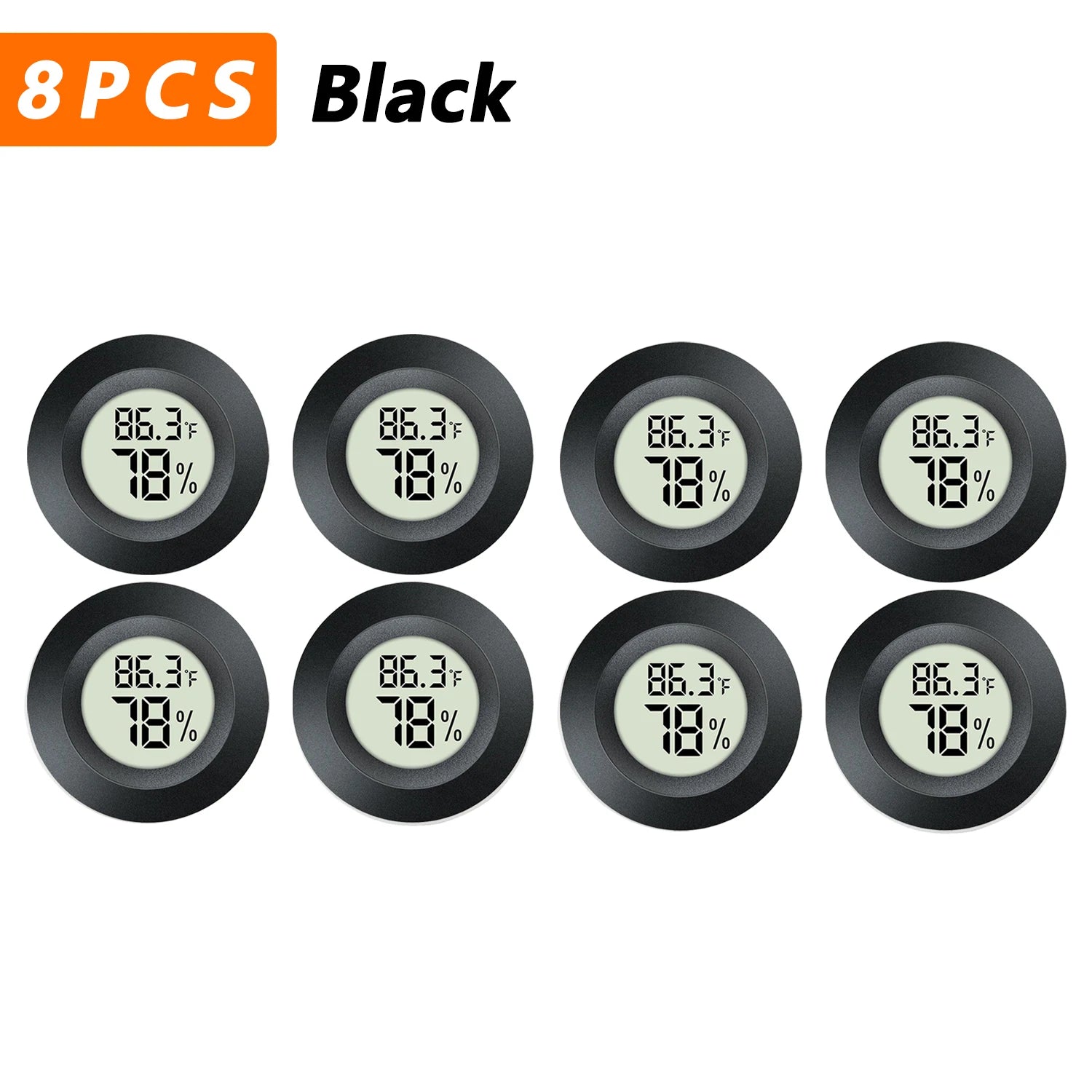 2/4 Pcs Mini Hygrometer Thermometer Fahrenheit or Celsius Meter Digital LCD Monitor Indoor Room Round Humidity Temperature Gauge