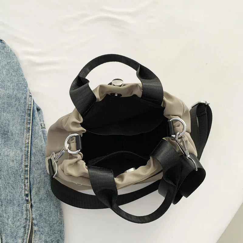 1 Piece of Pure Color Shoulder Bag for Women, Versatile Hand-Held Crossbody Bag, Fashionable Bucket Bag That Can Hold Mobile Phone