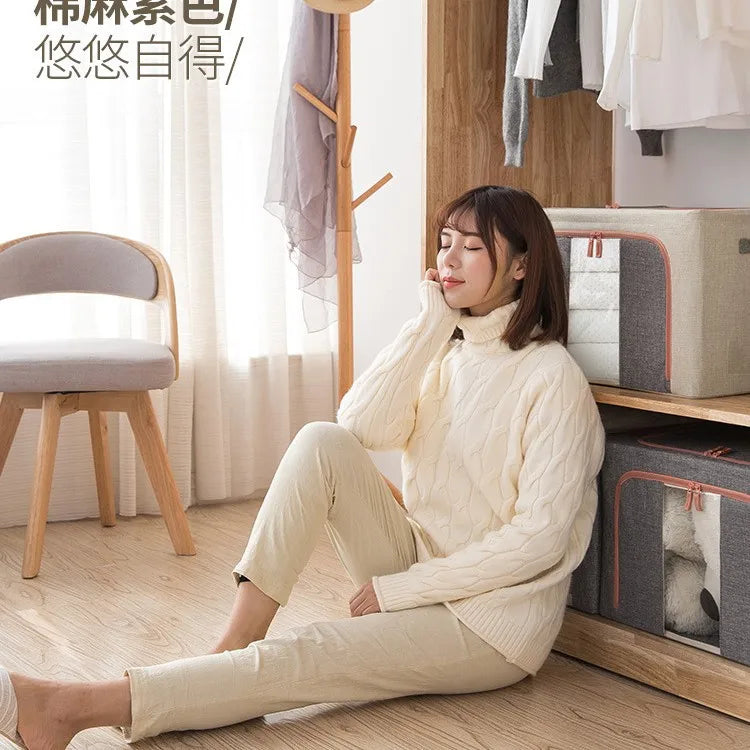 Clothes storage box, cotton and linen storage box, folding and organizing box, household wardrobe, storage box, large storage