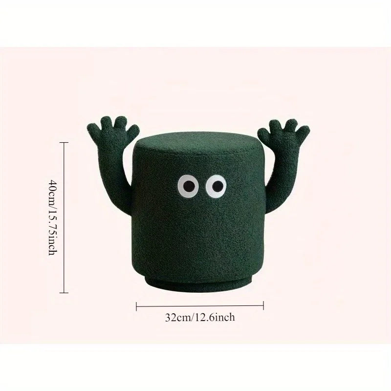 Hand stool soft pack, low stool lamb cashmere creative design, low stool home porch shoe changing stool, footstool