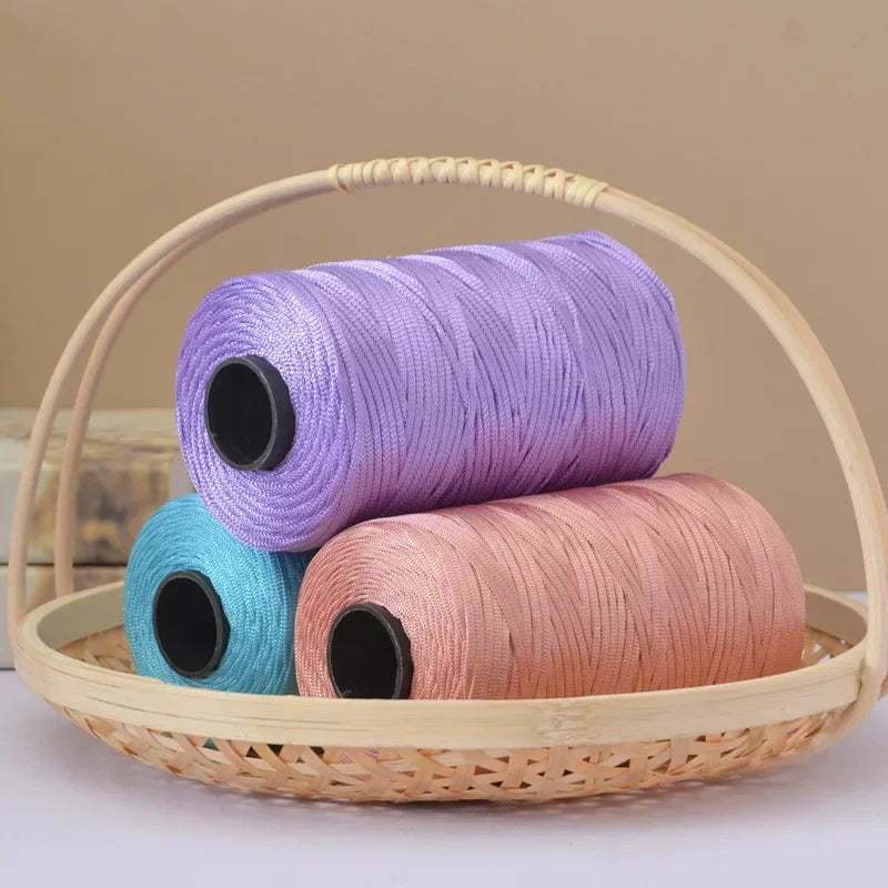 2Pcs 500g ice silk bright cotton and linen thread 500g personalized hand-woven crocheted DIY available hook bag hat seat cushion