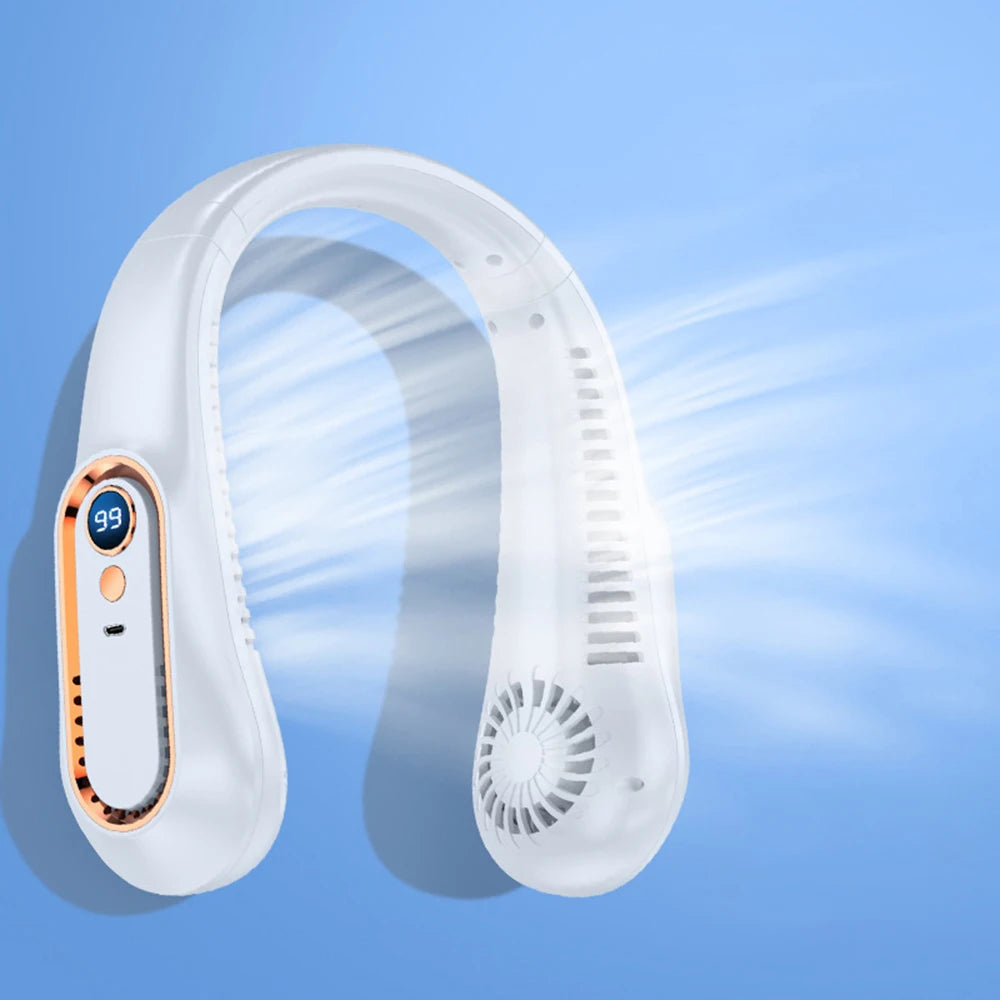 1PC Neck-Mounted Fan Without Blades, Outdoor Usb Mini Portable Rechargeable Anti-Choking Electric Fan