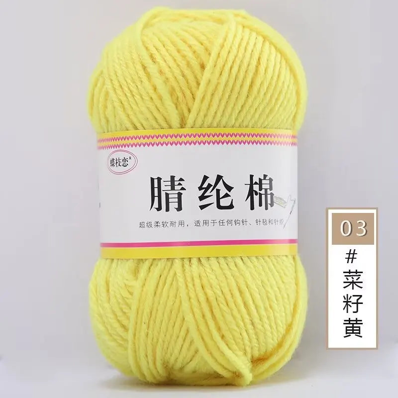 {1Pcs 50g }Acrylic cotton medium and thick thread hand-woven DIY slippers wool ball hook doll seat cushion thread