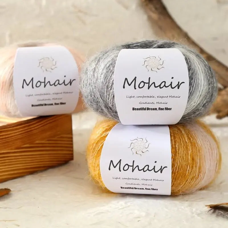 Silk gradual change mohair, hand DIY woven color wool super soft, plush bright silk wool ball
