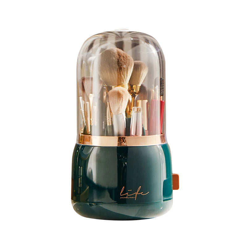 1PC Desktop Storage Box For Rotating Transparent Makeup Brush Storage Box Brush Holder Storage Bucket