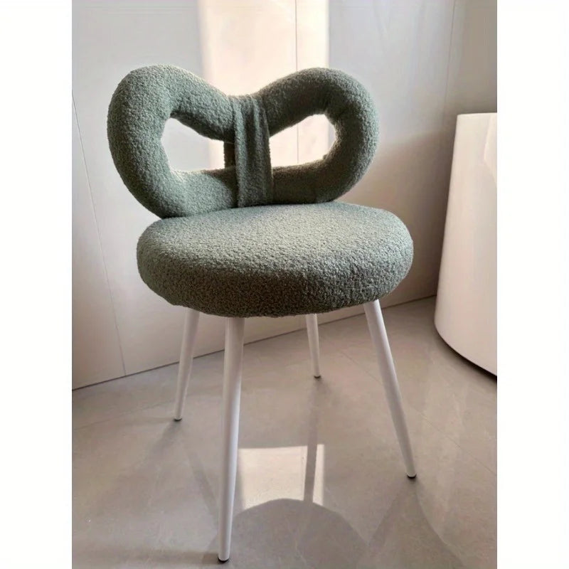 Cream wind back chair Internet celebrity bow makeup chair dresser manicure stool makeup stool fairy butterfly chair