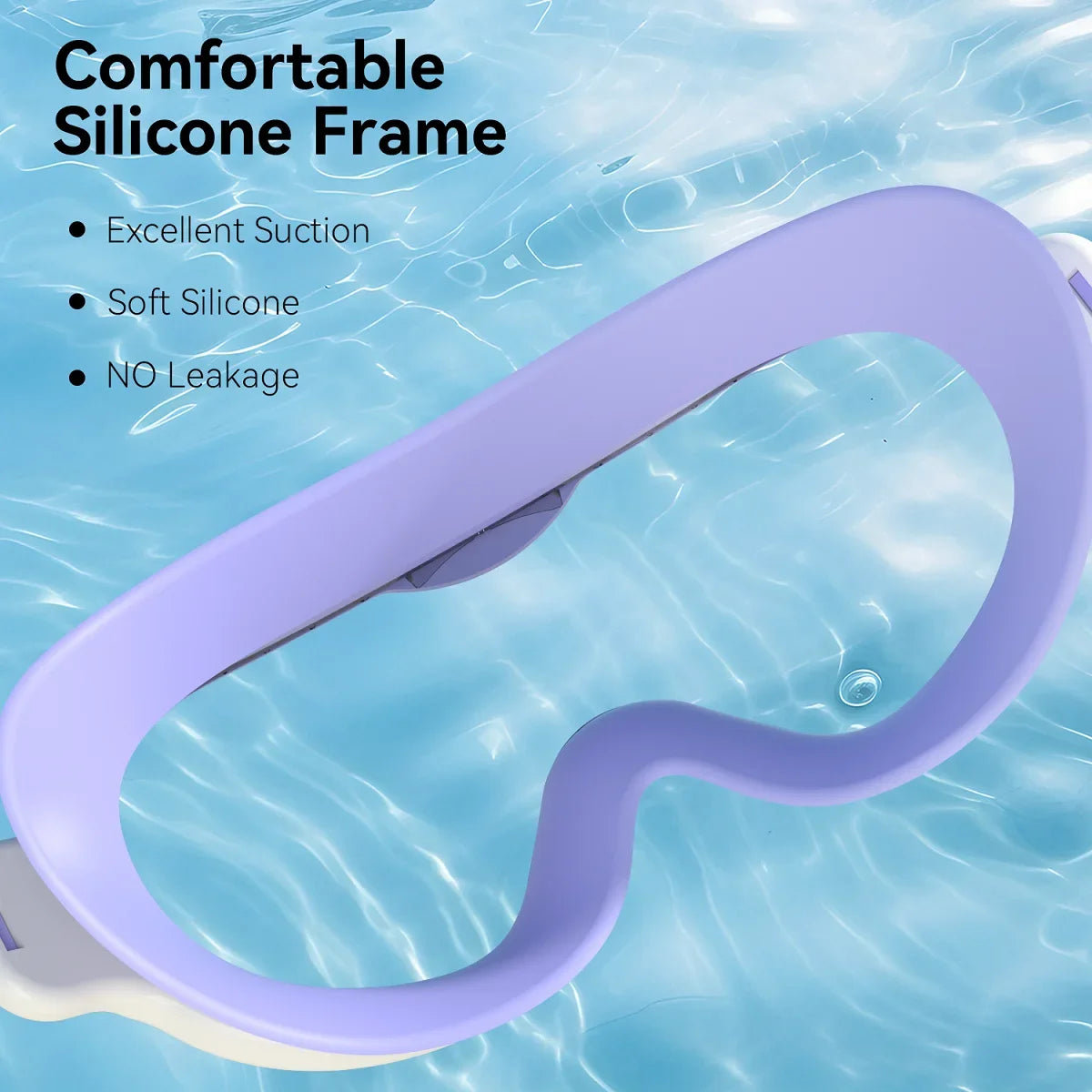 Swimming Goggles for Kids Large Frame Wide View Anti Fog Anti UV No Leaking Waterproof Quick Adjustable Soft Fit Age 3 15