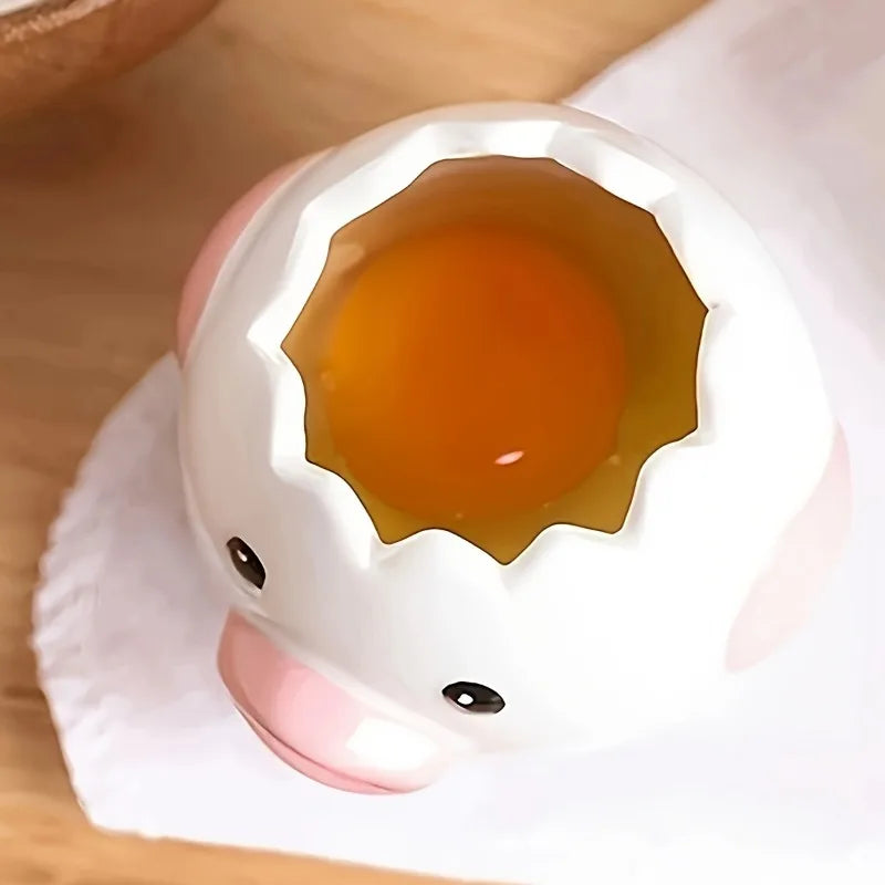 1pc Cute Little Chicken Ceramic Egg Separator Creative Egg Separator Egg Yolk Egg White Separator Filter Baking Tool For Bakery