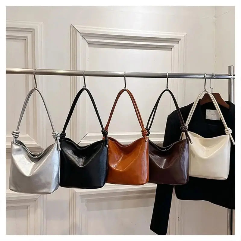 2024 Trendy Shoulder Bag Underarm Bag Large Capacity Bucket Bag Daily Casual Commuting Bag Handbag   Brand Designer Suede Women'