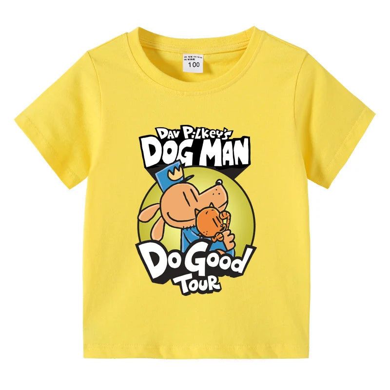 2025 New Kids Clothing Dog Man Do Good Tour Graphic T-Shirt Children Summer Cartoon Short Sleeve Tee Boys Girls Fashion Clothes