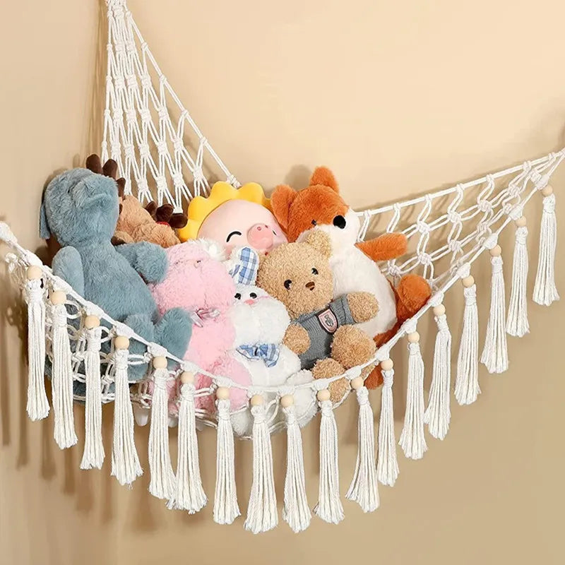 Woven Plush Toy Storage Mesh Triangle Mesh Pocket Corner Mesh Toy Hammock Storage Swing Hammock