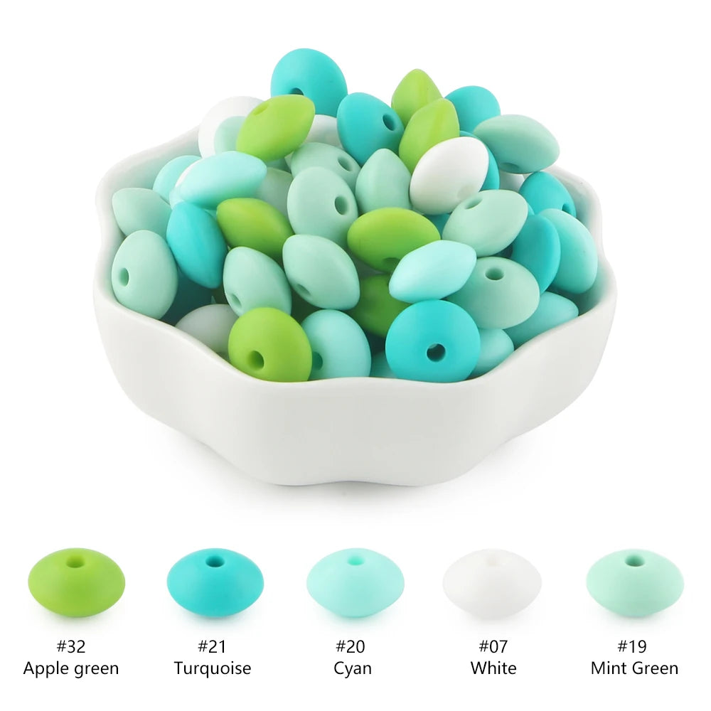 Lentil Silicone Beads
