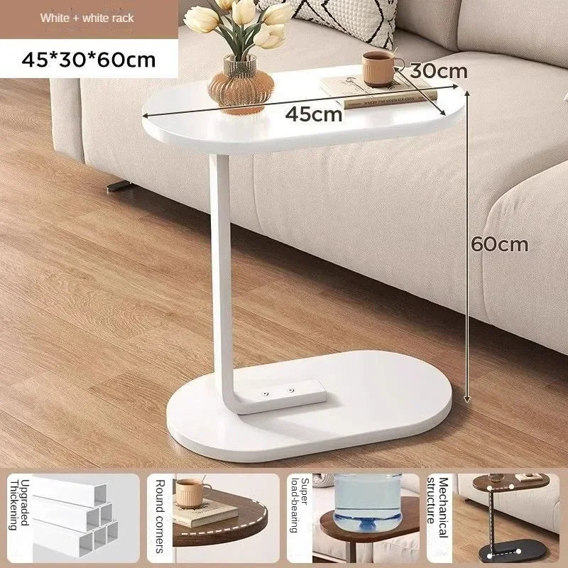 C-shaped Side Table Small Coffee Table Living Room Sofa Table Home Portable Modern Light Luxury Style Home Compact Coffee Table