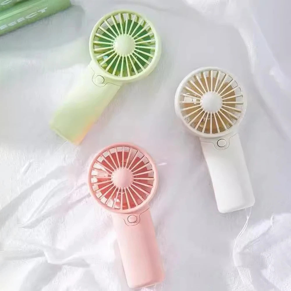 1PC Cartoon Mini Office Handheld Small Fan, Battery-Powered Portable High-Power Electric Fan (Battery Not Included)