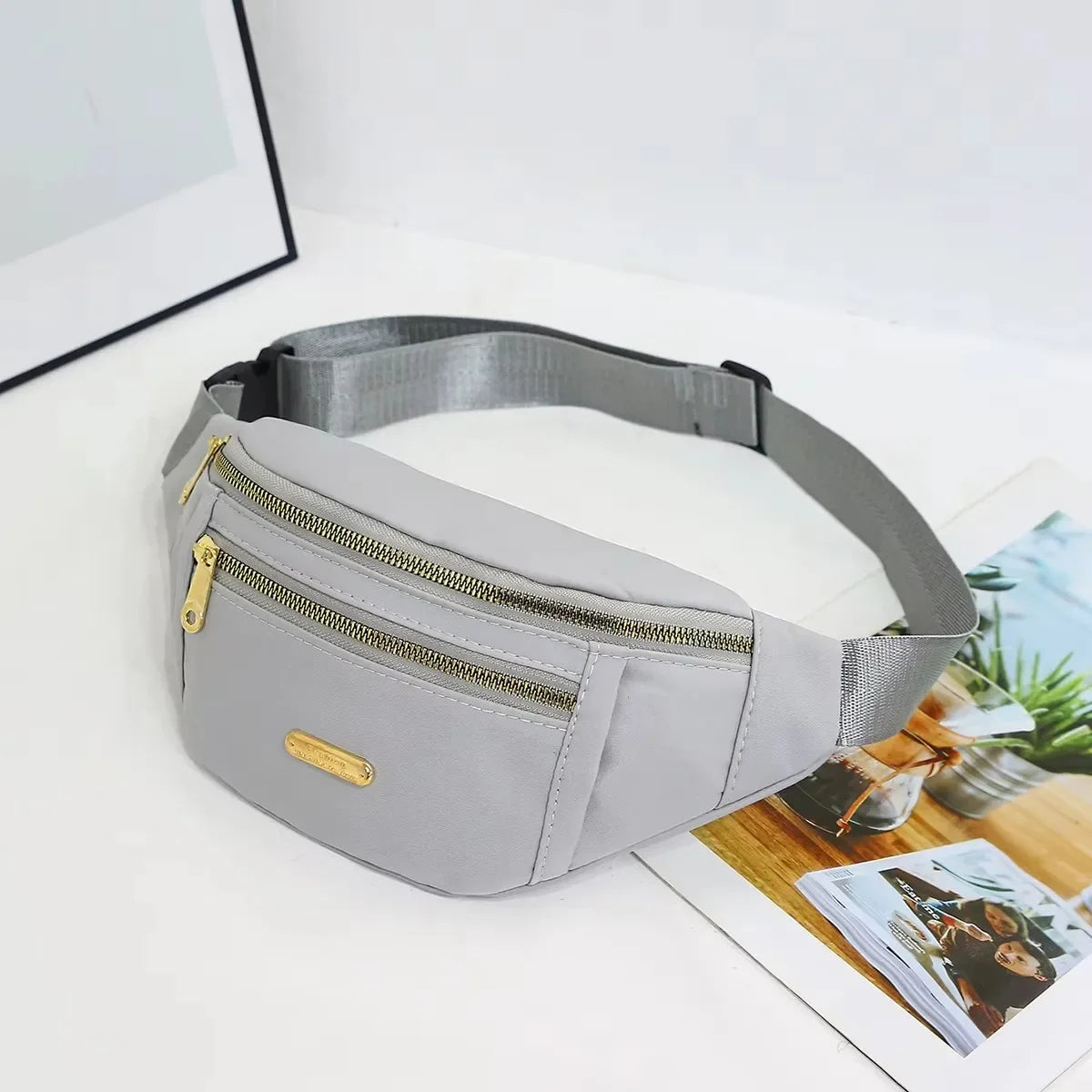 Rilibegan Men's and Women's Street Trend Waist Bag Oxford Casual Color Waist Bag Crossbody Chest Bag