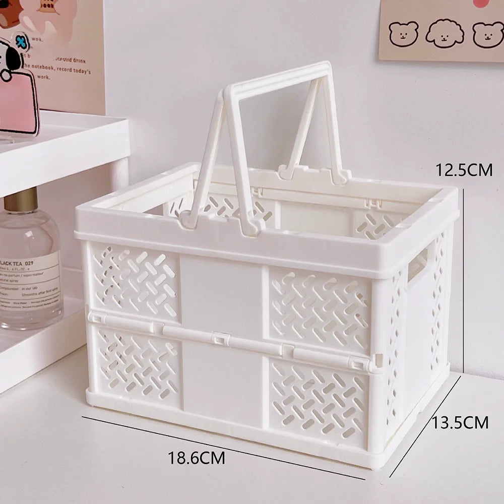 1PC Multifunctional Sundries Foldable Portable Multi-Color Storage Basket Desktop Snack Organizer Basket Storage Box