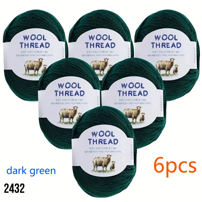 6pcs Australian wool set（300g）soft and comfortable, brilliant colors can be used to knit knits such as sweaters, vests, etc