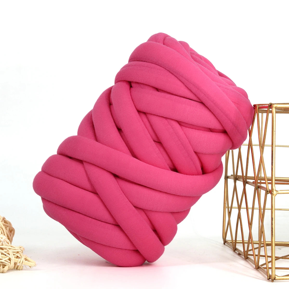 500G Thick Chunky Yarn Cored Cotton Wool Tube Yarn for DIY Blanket Hat Bulky Arm Roving Handwork Knitting Spin Yarn
