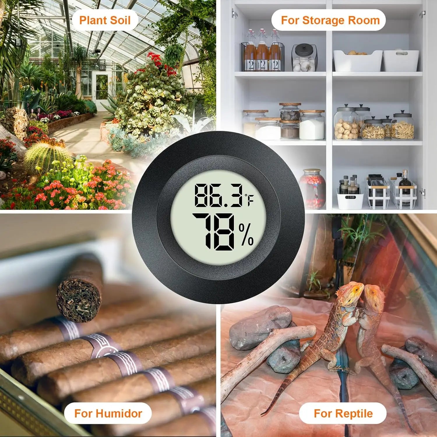 2/4 Pcs Mini Hygrometer Thermometer Fahrenheit or Celsius Meter Digital LCD Monitor Indoor Room Round Humidity Temperature Gauge