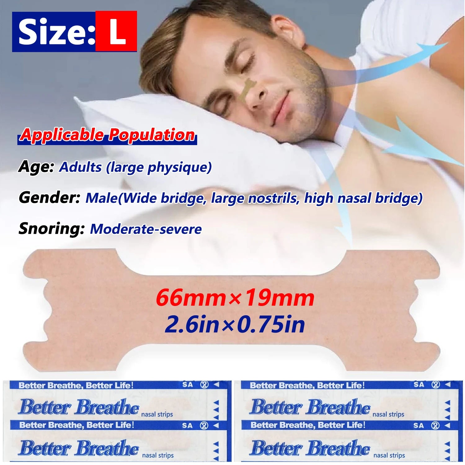 10/50/100pcs Breathing Nasal Strips Right Way Stop Snoring Anti Snoring Strips Easier Better Breathe Health Care Sleeping Well