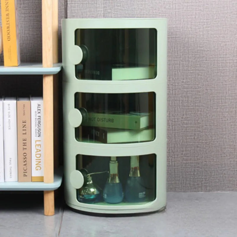 produces Nordic bedside tables, simple and modern creative bedside tables, bedroom storage, circular storage box wholesale