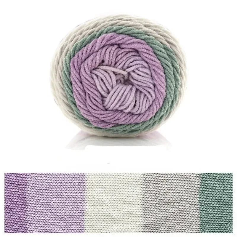 (1pc)5-strand Milk Cotton Segment Dyed Rainbow Cotton Hand Woven Wool Scarf Pillow Blanket Material Wool