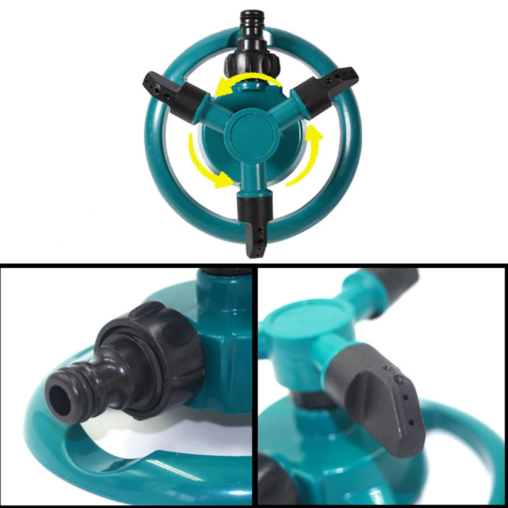 1PC Automatic Rotating Small Three-Pronged Sprinkler For Garden Lawns - A Gardening Irrigation Tool For Sprinkling Water.