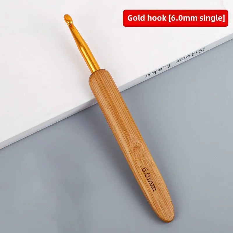 Full set of bamboo handle crochet bamboo crochet wool hook hand knitting tools sweater needle round head carbonized crochet
