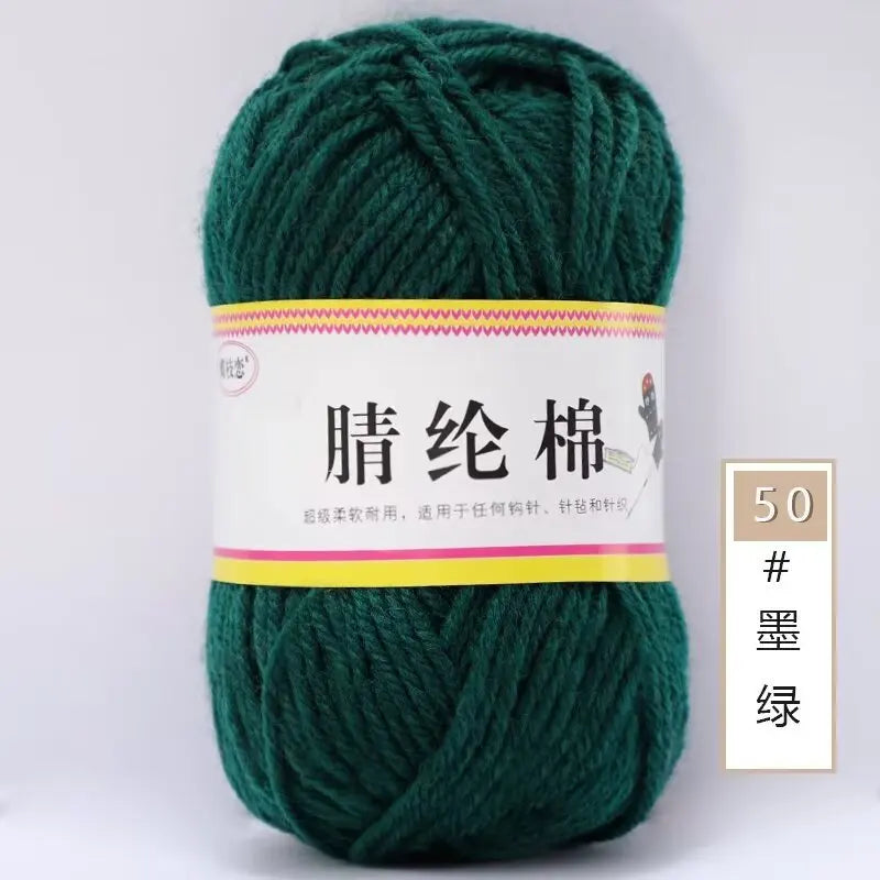{1Pcs 50g }Acrylic cotton medium and thick thread hand-woven DIY slippers wool ball hook doll seat cushion thread