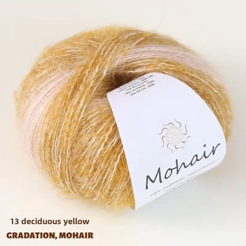Silk gradual change mohair, hand DIY woven color wool super soft, plush bright silk wool ball