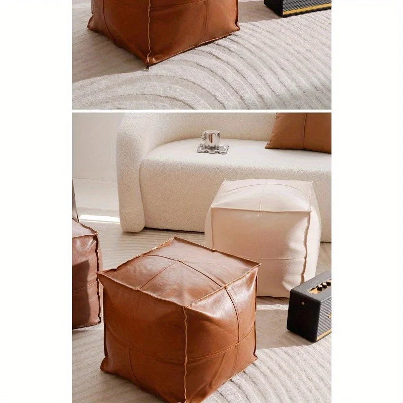 Light luxury leather pier tatami floor storage seat cushion living room household pier pu leather futon seat cushion