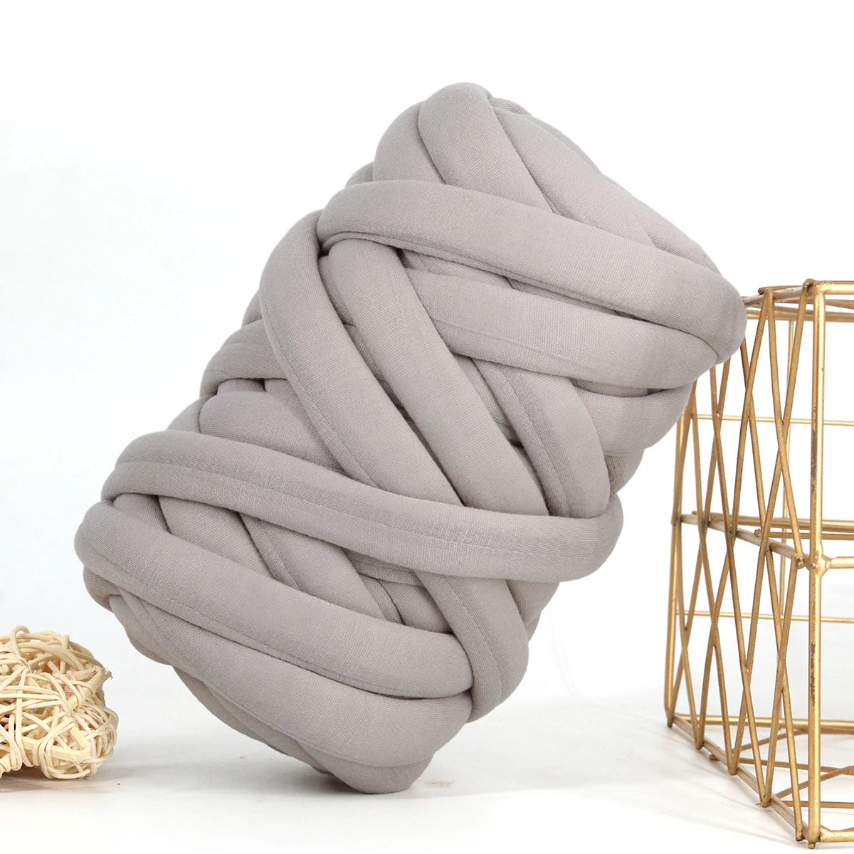 500G Thick Chunky Yarn Cored Cotton Wool Tube Yarn for DIY Blanket Hat Bulky Arm Roving Handwork Knitting Spin Yarn