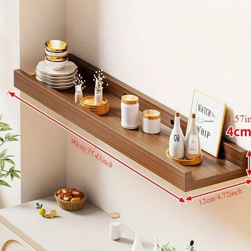 Solid wood wall shelf wall wall wall hanging wall baffle bookshelf living room bedroom shelf wooden board storage rack