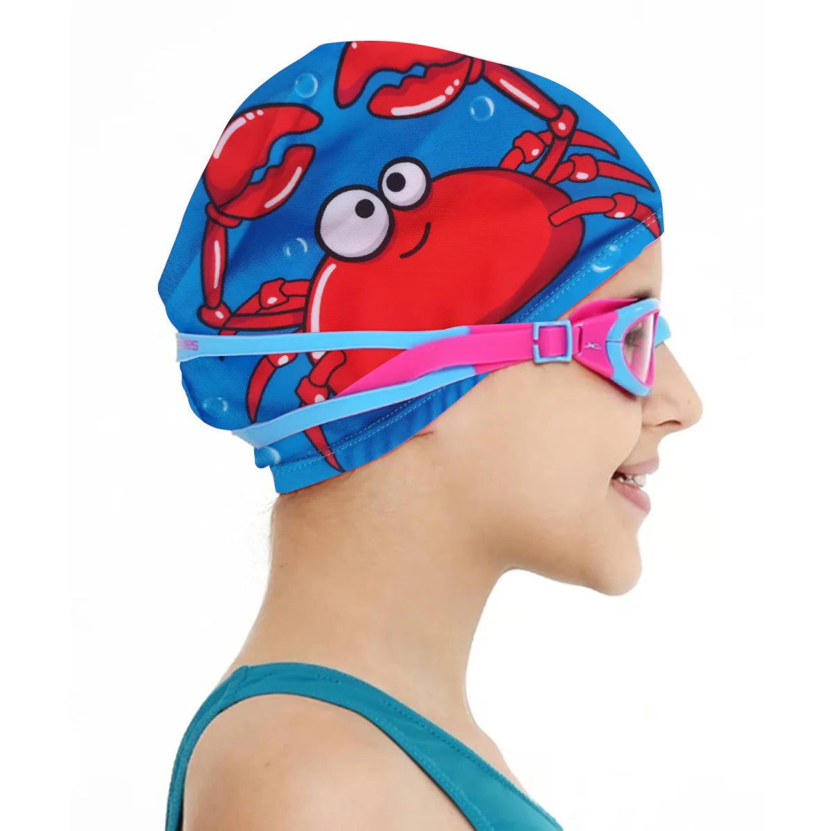Children's swimming caps Boys and girls do not keep their heads and ears protected Cute swimming caps Baby hat cloth spot