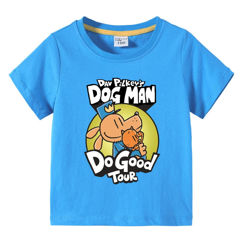 2025 New Kids Clothing Dog Man Do Good Tour Graphic T-Shirt Children Summer Cartoon Short Sleeve Tee Boys Girls Fashion Clothes